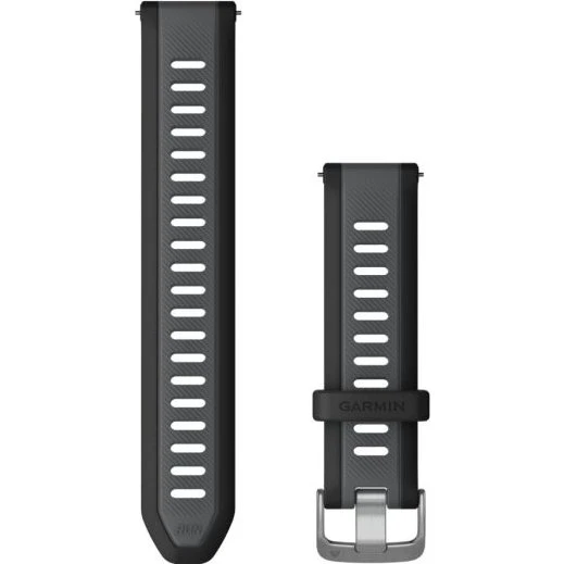 Cinturino Garmin Quick Release 20 mm in Silicone - Nero e Grigio