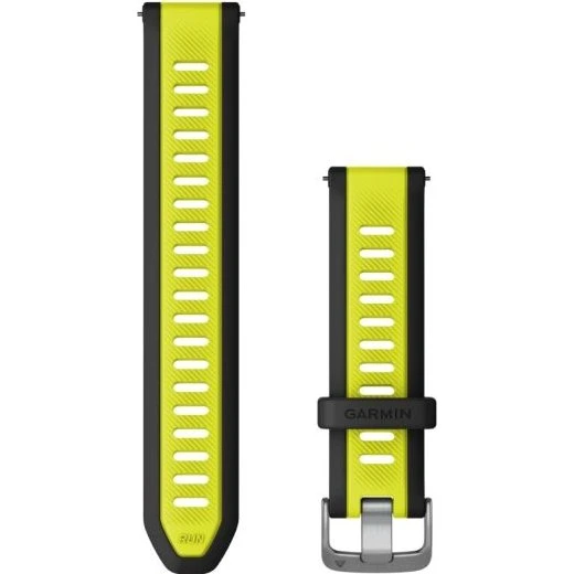 Cinturino Garmin Quick Release 20 mm in Silicone - Nero e Giallo