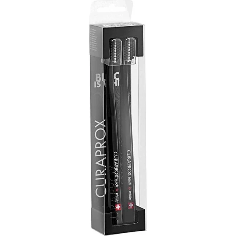 Curaprox Black is White Spazzolino Supersoft - Confezione da 2