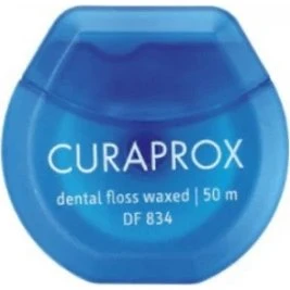 Filo interdentale Curaprox DF834 cerato al gusto menta 50m