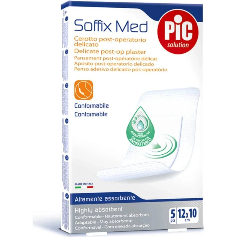 Pic Soffix Med 10x12cm 5 pezzi - Cerotto Post-operatorio Antibatterico