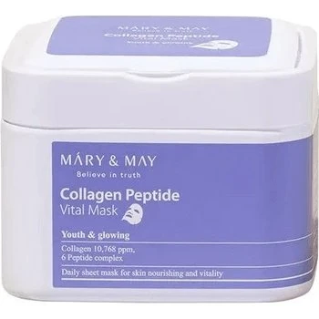 Mary & May Vital Peptide Collagen Mask, 30 pezzi