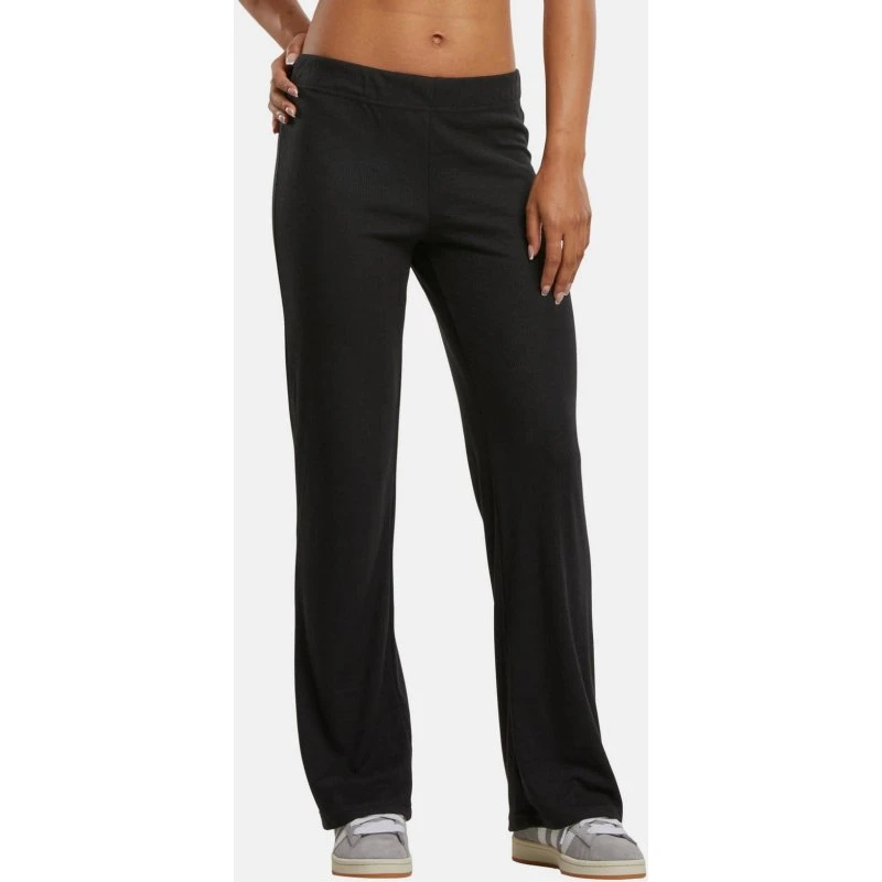 Urban Classics Pantaloni Rib Donna - Nero