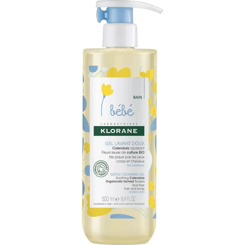 Klorane Bébé Gel Lavaggio Delicato con Calendula BIO 500 ml