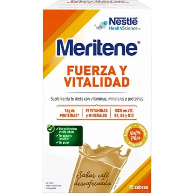 Meritene Strength & Vital Shake Caffè Decaffeinato, 15 bustine