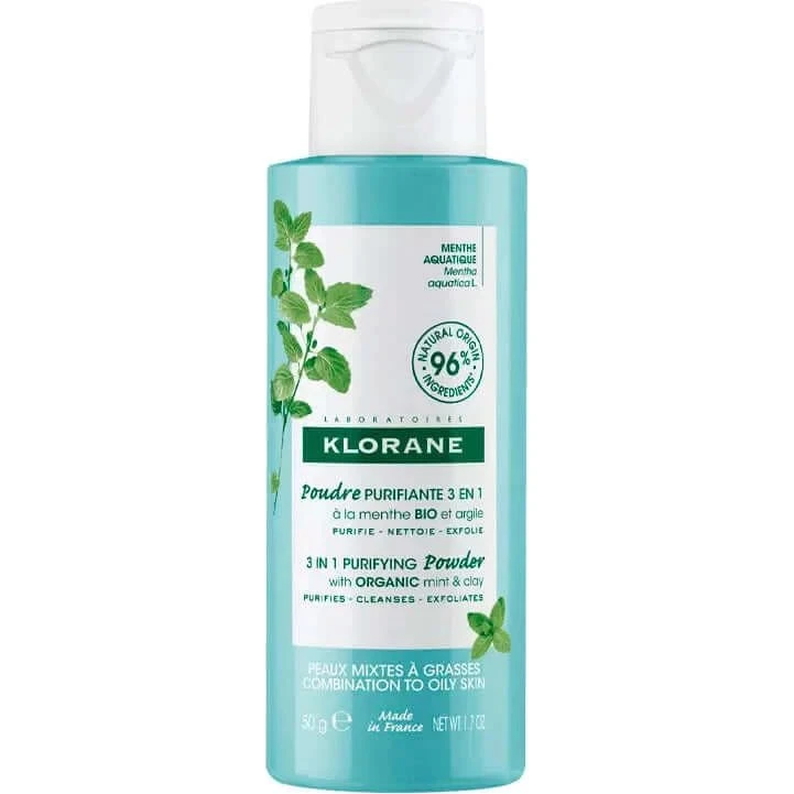 Klorane Polvere Purificante 3 in 1 Menta BIO e Argilla 50g
