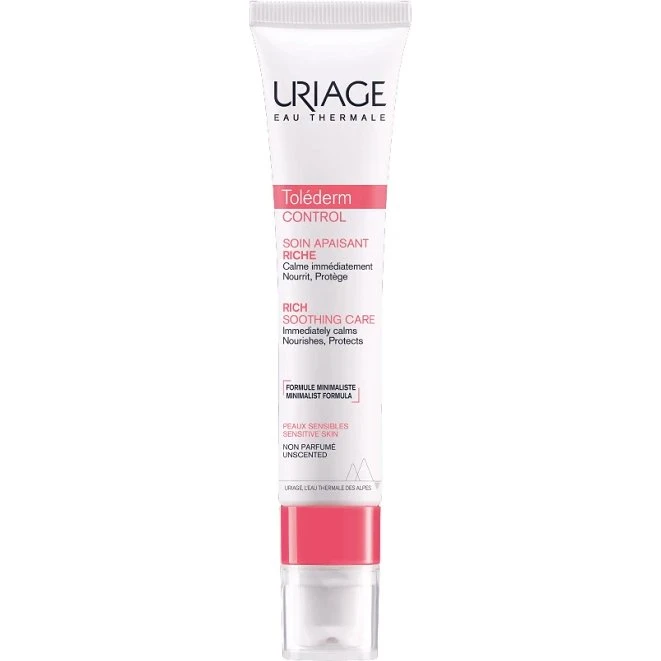 Uriage Toléderm Control Crema Ricca Lenitiva per Pelle Intollerante, 40ml