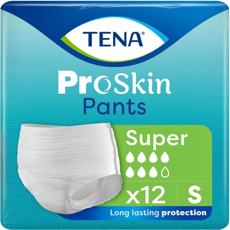 Tena Pants ProSkin mutandine assorbenti Super Taglia S, 12 pezzi