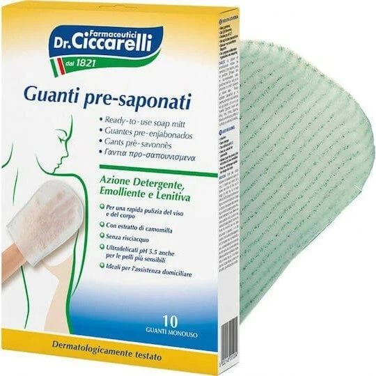 Dr. Ciccarelli Guanto Presaponato Monouso Senza Risciacquo 10 Pezzi
