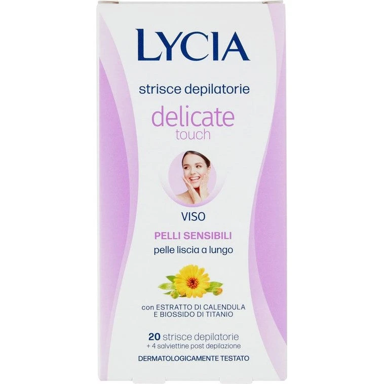 Lycia Delicate Touch Strisce Depilatorie Viso - 20 Pezzi