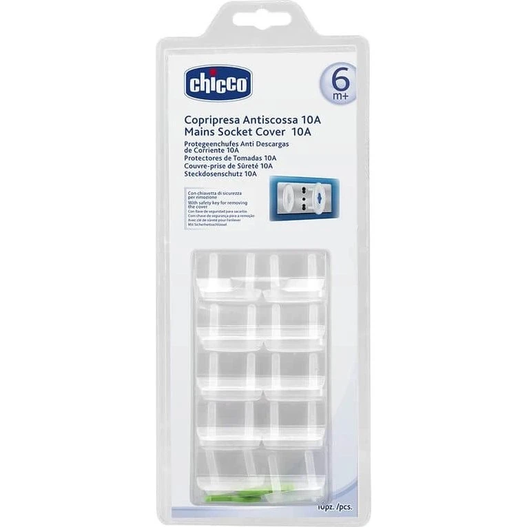 Chicco Copripresa Sicure per Prese Elettriche 10A, 10 Pezzi