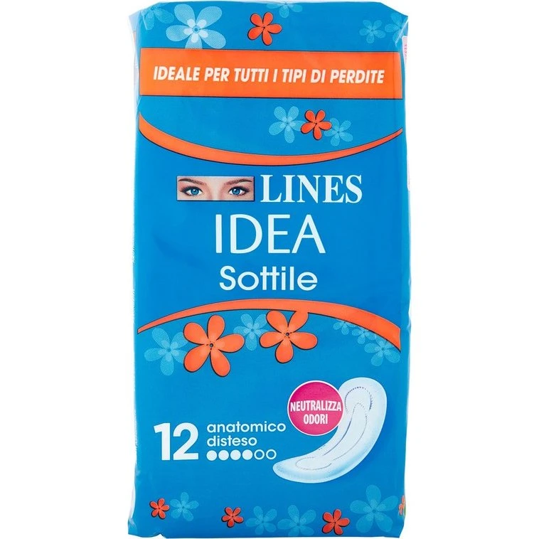 Lines Idea Sottile Anatomico Disteso Assorbenti 12 pz