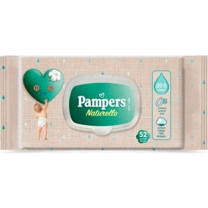 Pampers Acqua Pura Naturello Salviette con Cotone, 52 pezzi