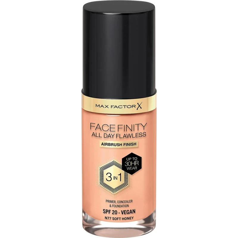 Max Factor Facefinity All Day Flawless 3in1 Fondotinta N77 Soft Honey