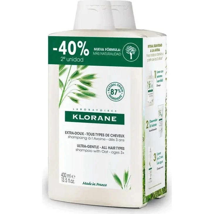 Klorane Shampoo all'Avena Extra Delicato Duo 2x400ml