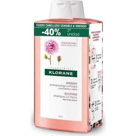 Klorane Duplo Shampoo alla Peonia 2 x 400 ml