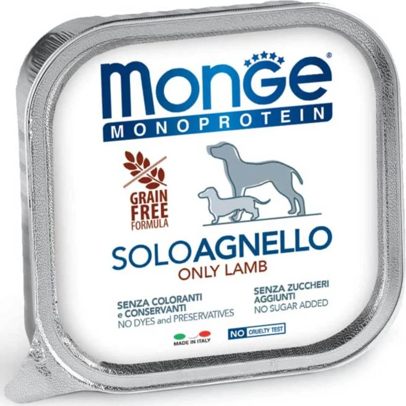 Monge Monoprotein Solo Agnello Cibo Umido per Cani Adulti 150g