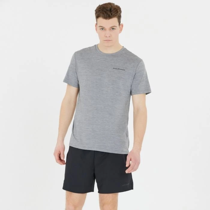 Endurance Abdon T-shirt da Corsa Melange Grigio