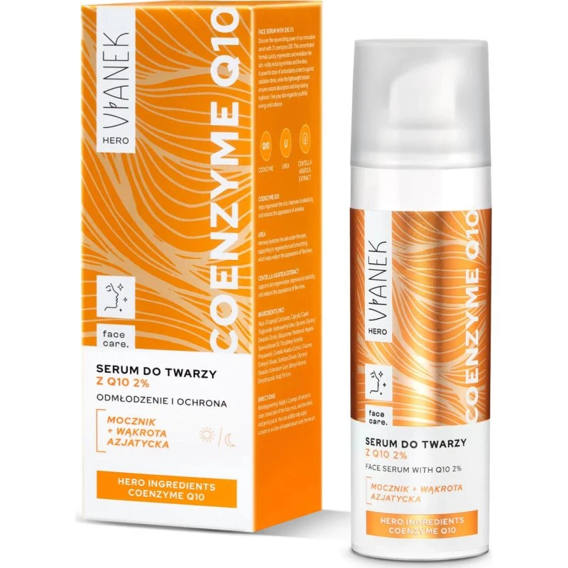 Vianek Hero Siero Viso con Coenzima Q10 e Ceramidi, 30 ml