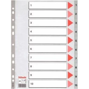 Esselte Registro PP A4 1-10 grigio