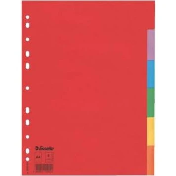 Esselte Separatore Economy 6 Tasti A4 160gr Multicolore