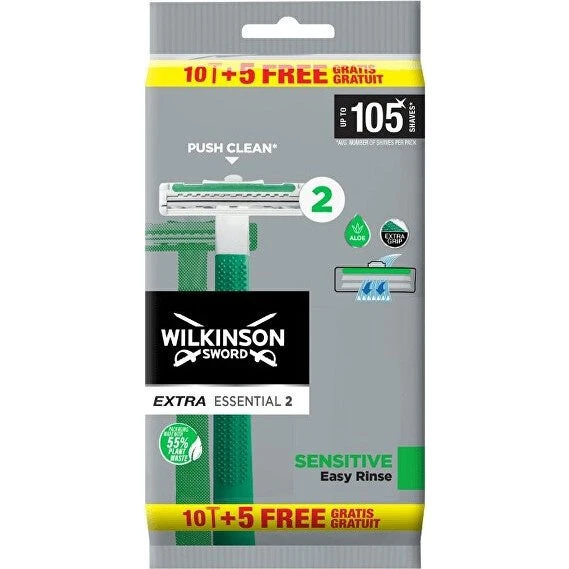 Wilkinson Extra Essential 2 Sensitive Rasoi Usa e Getta 10+15 pz