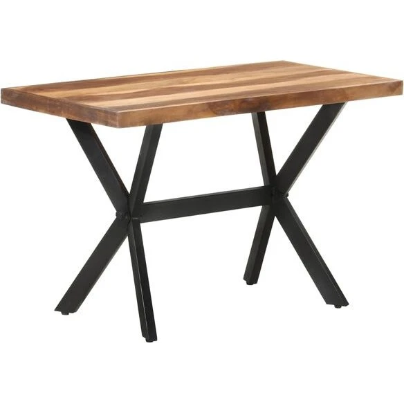 vidaXL Tavolo da Pranzo 120x60x75 cm Legno Massello Ambra