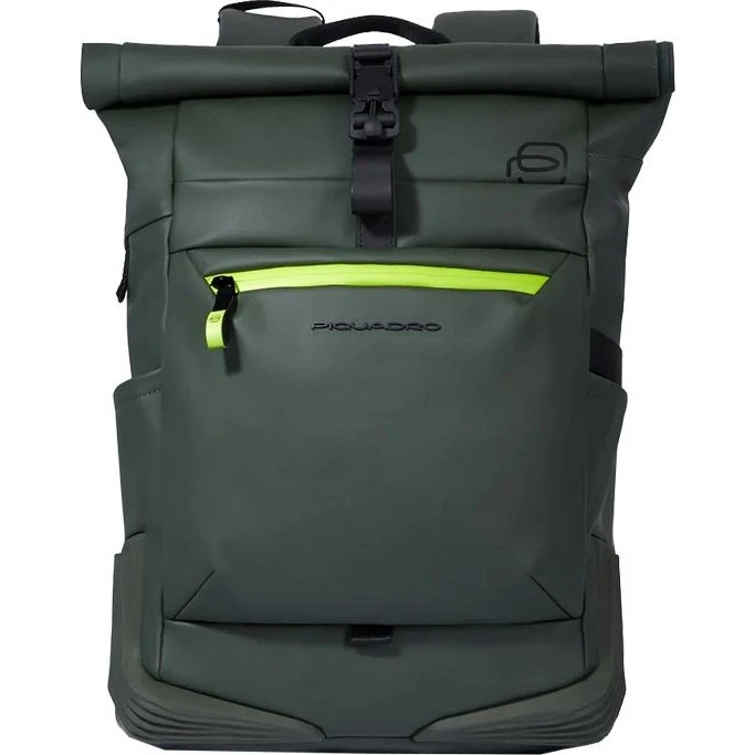 Piquadro Zaino Roll-Top 15.6'' Verde Impermeabile