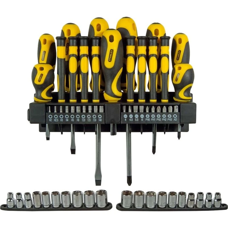 Stanley Set Giraviti 57 pz con Inserti e Chiavi a Bussola