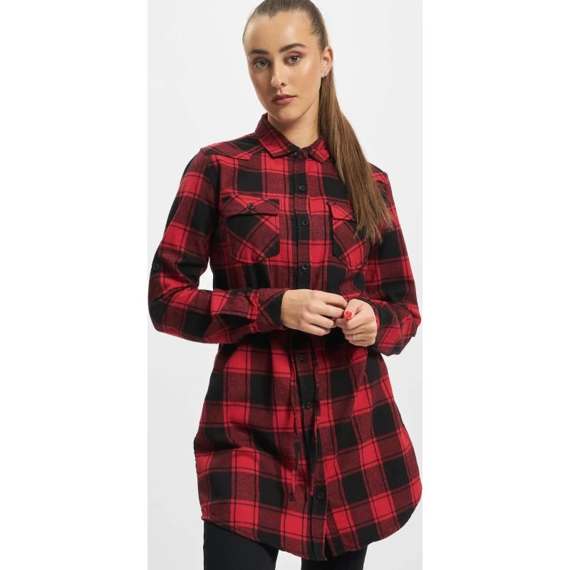Camicia Brandit Lucy in Cotone Rosso e Nero