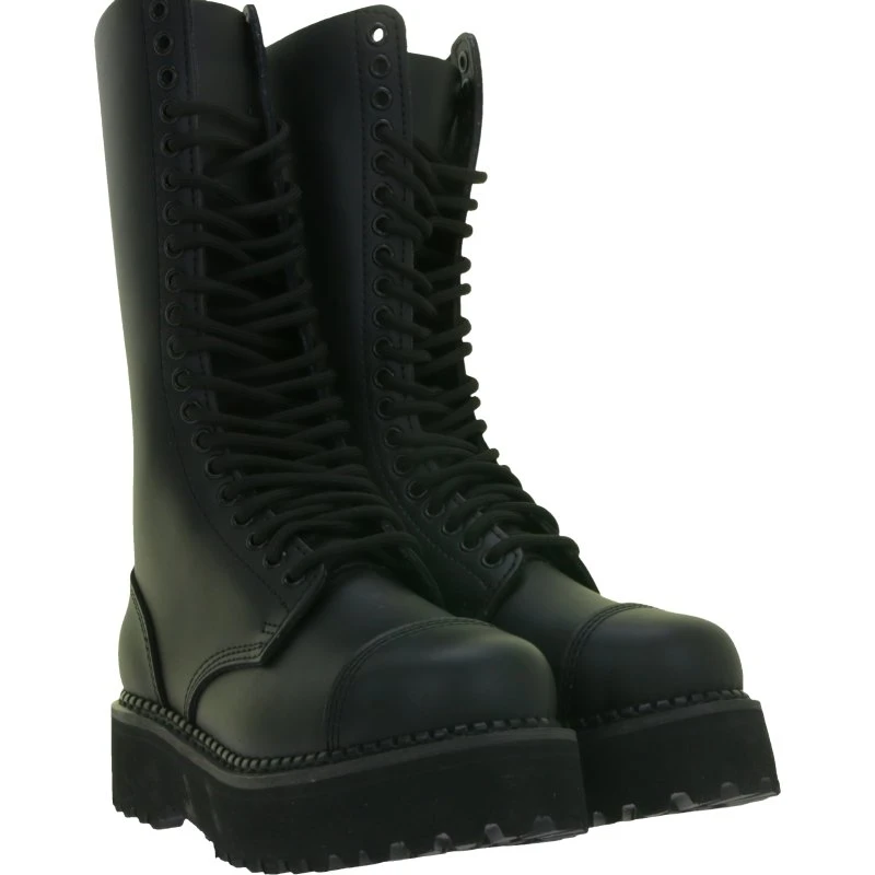 Stivali Brandit Phantom in vera pelle con suola platform Nero