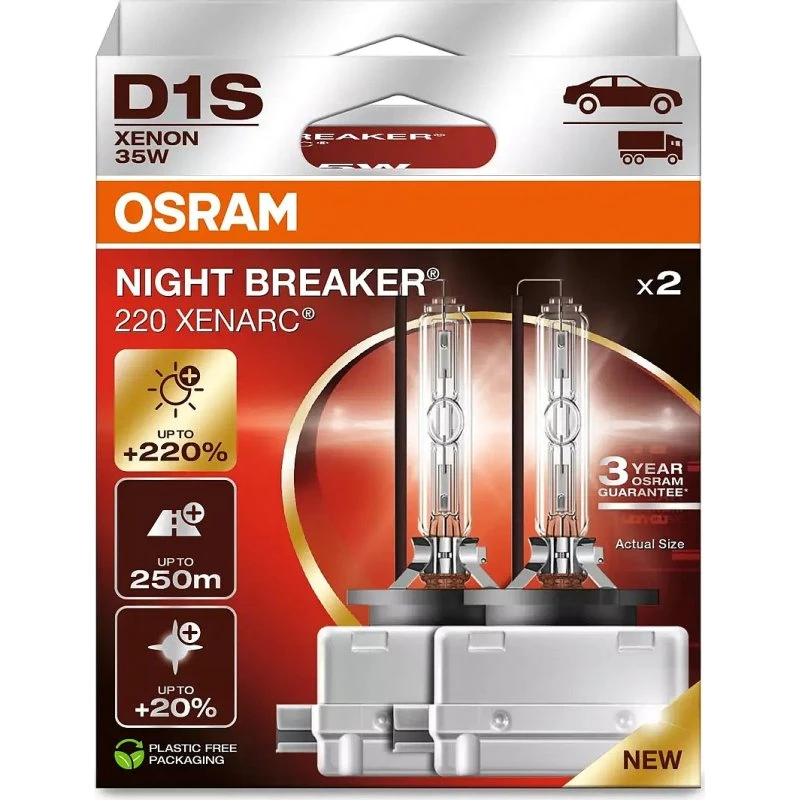 Osram D1S 66140XN2-2HB Night Breaker 220 Xenon 2 Pezzi