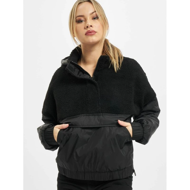 Giacca Urban Classics Sherpa Mix da Donna con Cappuccio