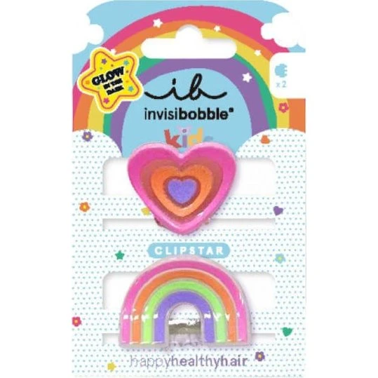AMBITAS Invisibobble Clipstar Glow Happy Heart - 2 Fermacapelli
