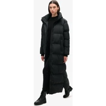 Superdry Cappotto Lungo Imbottito Nero Sostenibile