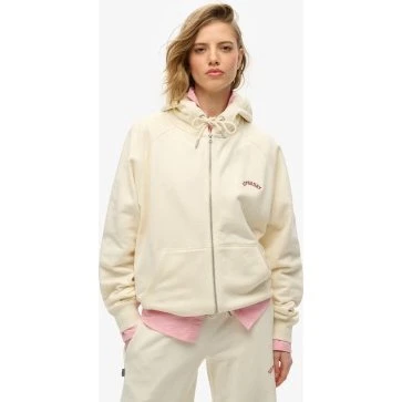 Superdry Felpa con Cappuccio Oversize Logo Essential Beige