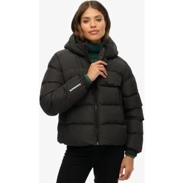 Superdry Piumino Sportivo Nero con Cappuccio - W5011996A