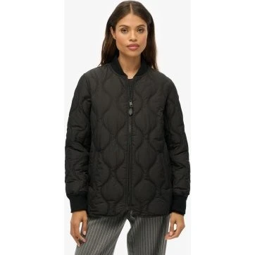 Piumino Superdry da donna nero con trapuntatura a losa