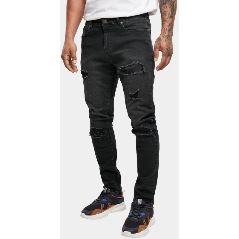 Jeans Urban Classics Slim Fit in Denim Elasticizzato Neri