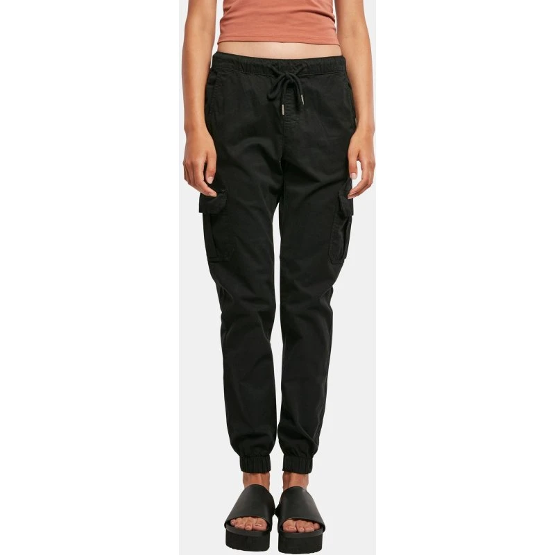 Jeans Cargo Urban Classics da Donna a Vita Alta - Nero