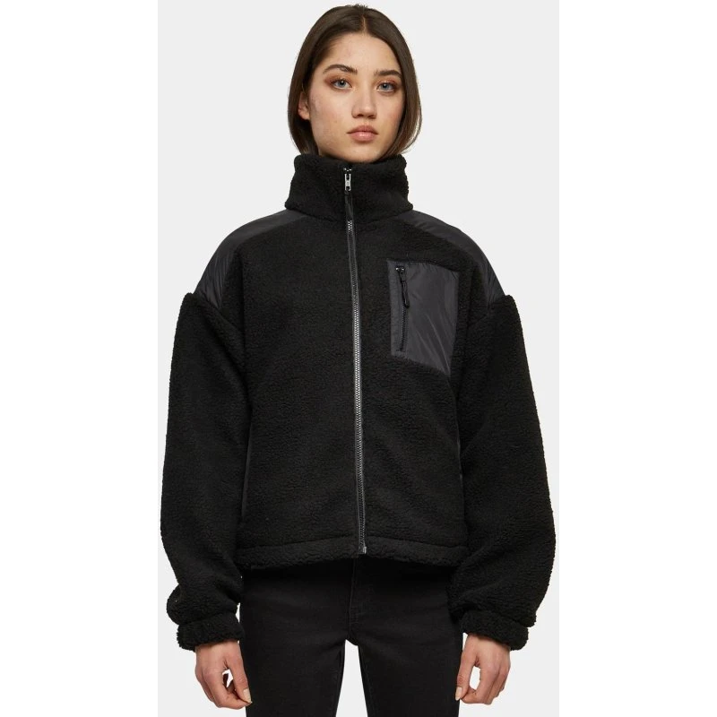 Urban Classics Giacca Sherpa da Donna con Inserti in Nylon