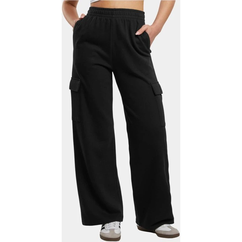 Urban Classics Pantaloni Baggy da Donna in Cotone Nero