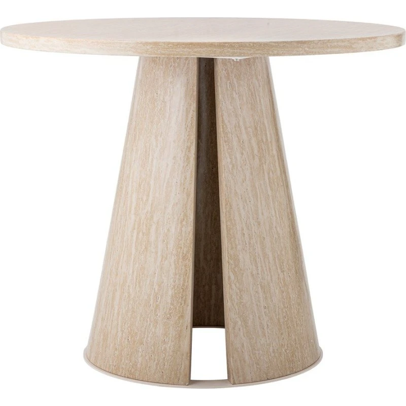 Bloomingville Tavolo Ames Ø90 cm, Effetto Travertino