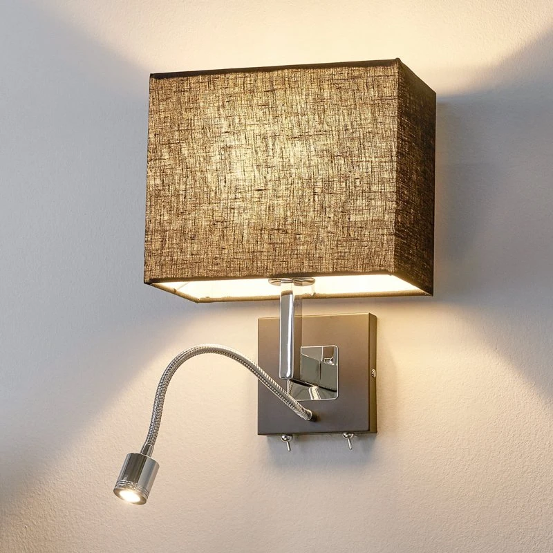 Lucande Applique Rebekka 31 cm - Nero con Braccio LED