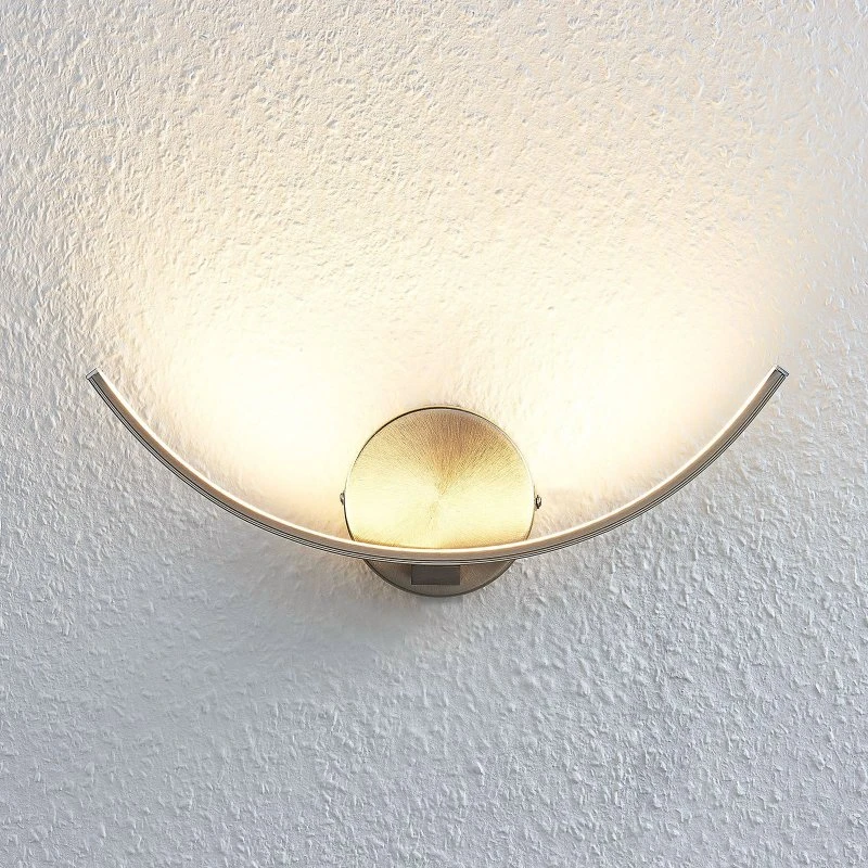 Lindby Applique da Parete Iven Nickel/Bianco