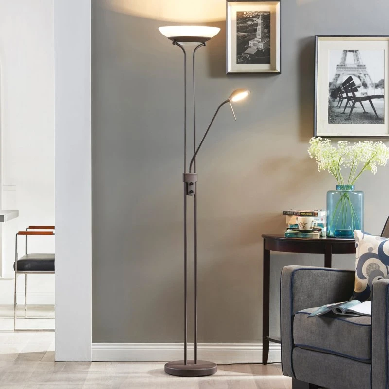 Lampada da pavimento LED Lindby Yveta, Ruggine, Dimmerabile