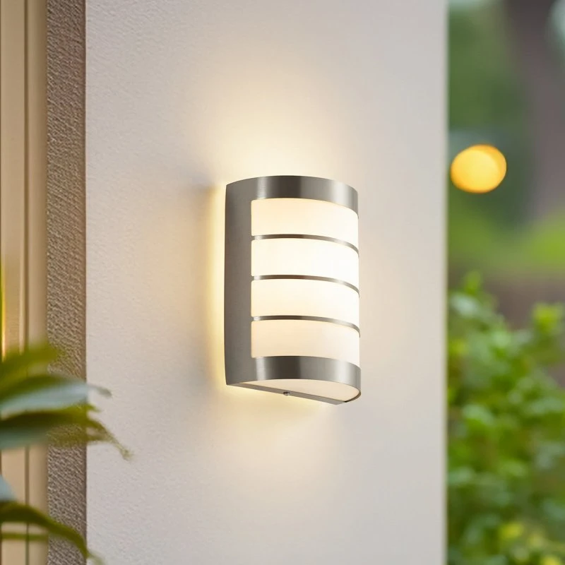Lindby Noyan Applique da Esterno in Acciaio Inox