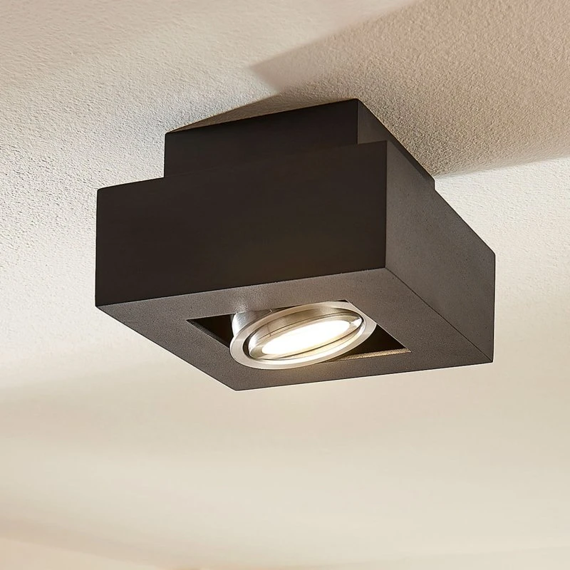 Vince 1 Plafoniera Arcchio Nero in Alluminio - Design Moderno