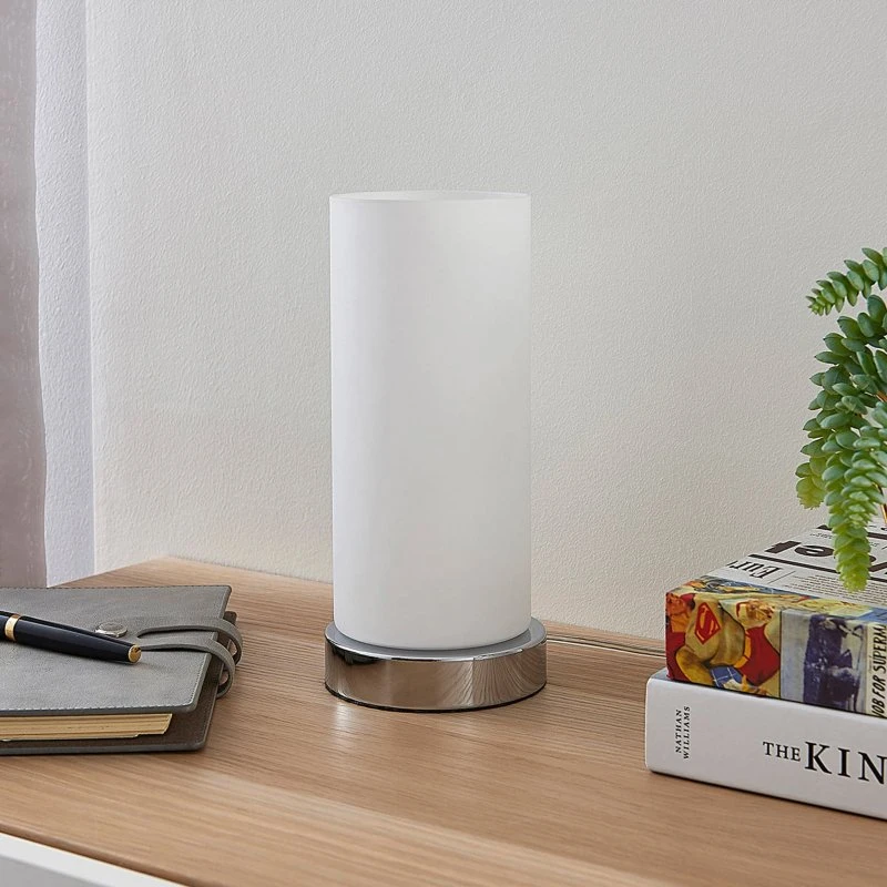 Lindby Elianna Lampada da Tavolo in Vetro Opalino Bianco