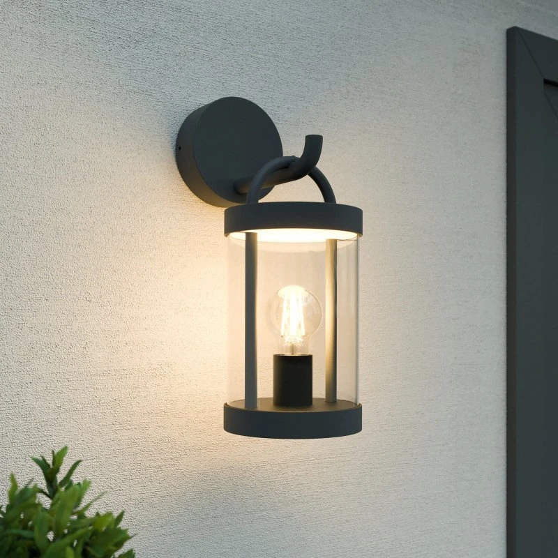 Lucande Applique da Parete Esterna Cassian Grigio Scuro IP54